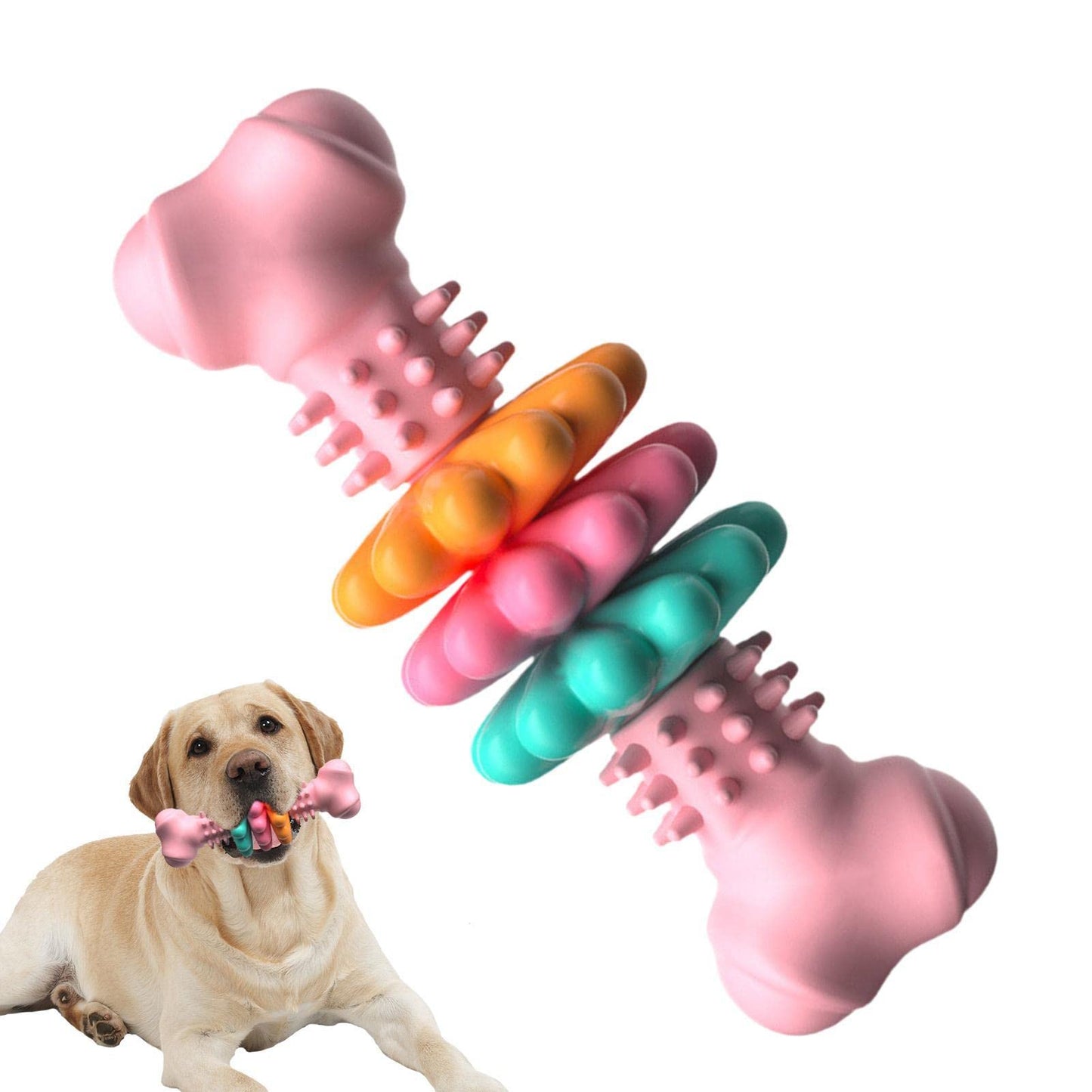  Juguete para masticar para perros Hueso para perros Juguetes para limpiar los dientes de los perros Hueso de TPR indestructible 