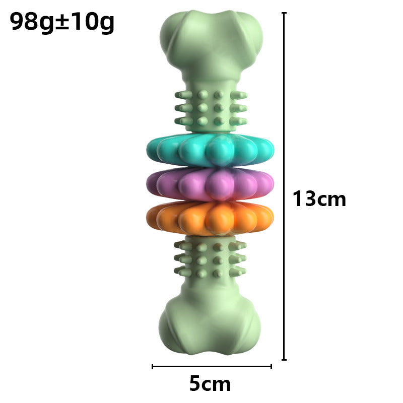  Juguete para masticar para perros Hueso para perros Juguetes para limpiar los dientes de los perros Hueso de TPR indestructible 